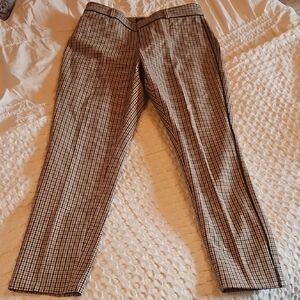 Banana Republic Sloan Checkered Pants - Brown and Cream Size 4